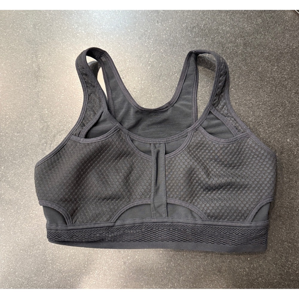 Nike Sports Bra Small Black Dri-FIT Racerback Mesh Cutout Athleisure Sporty